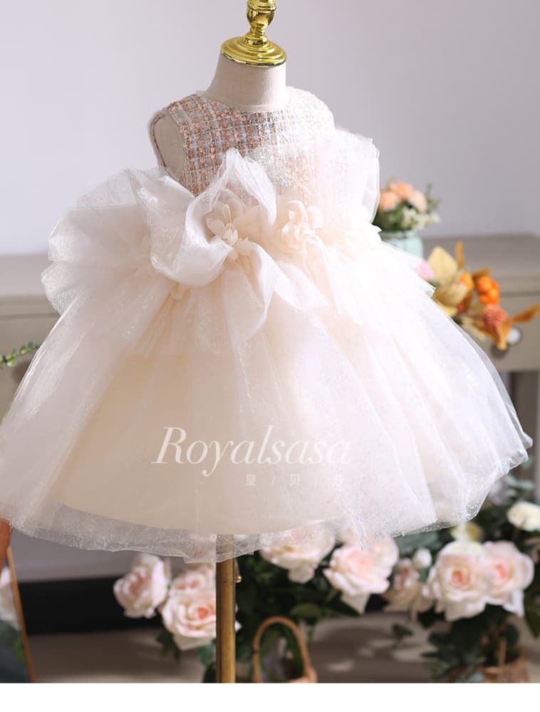 ピアノ発表会 結婚式用 子どもドレス ツイードスパンコールキッズドレス
