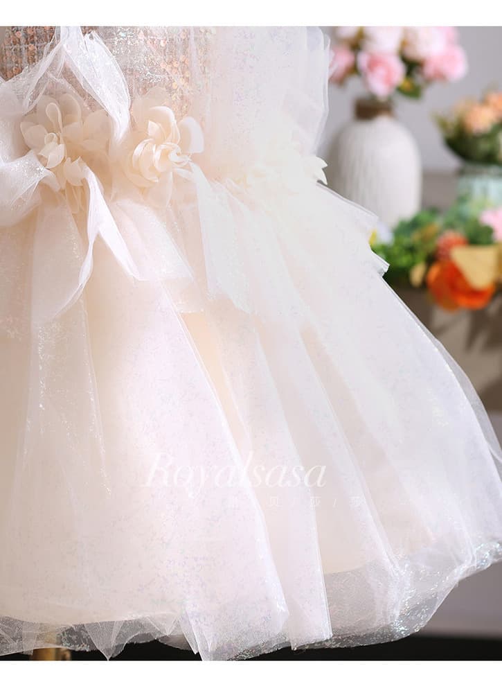 ピアノ発表会 結婚式用 子どもドレス ツイードスパンコールキッズドレス