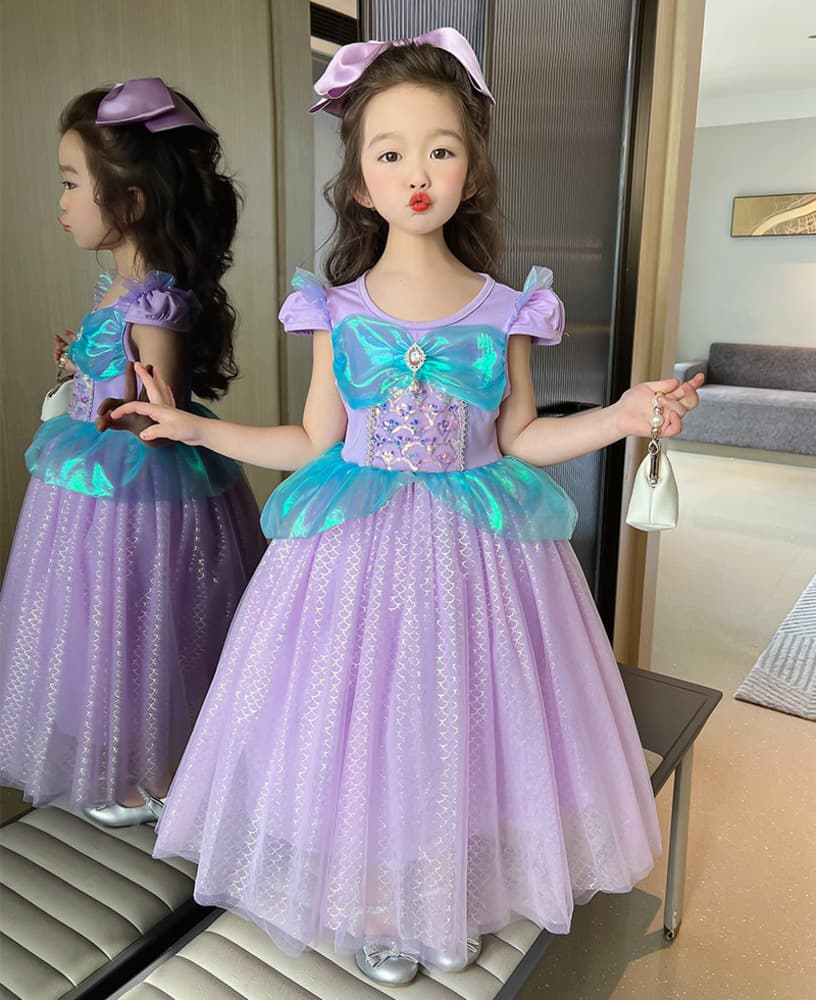 ピアノ発表会 結婚式用 子どもドレス ディズニー アリエル風キッズプリンセスドレス