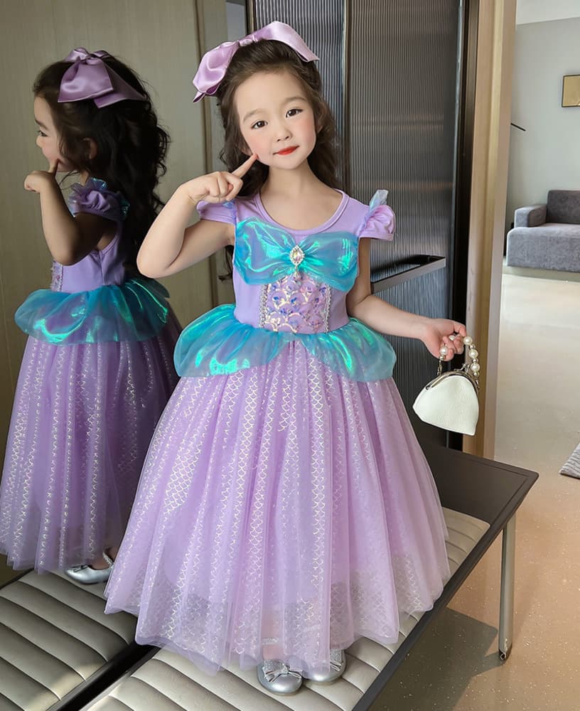 ピアノ発表会 結婚式用 子どもドレス ディズニー アリエル風キッズプリンセスドレス