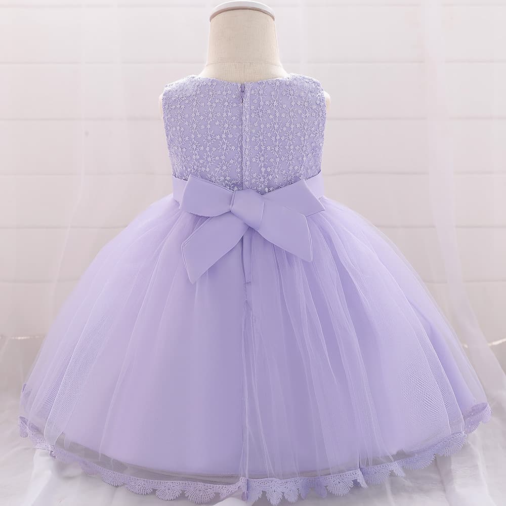 ピアノ発表会ドレス 結婚式用 キッズドレス 4色展開 女の子 花刺繍フリル レース付き フォーマル 子供ドレス