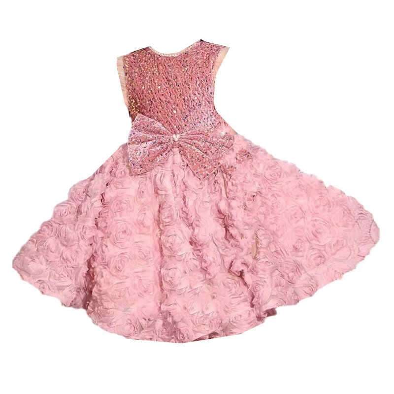 キッズドレス  ふんわりローズモチーフのプリンセスドレス