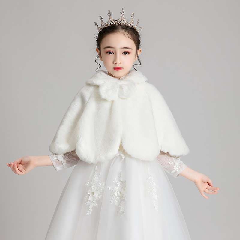 キッズドレス  ふわふわファーのキッズ用ケープ