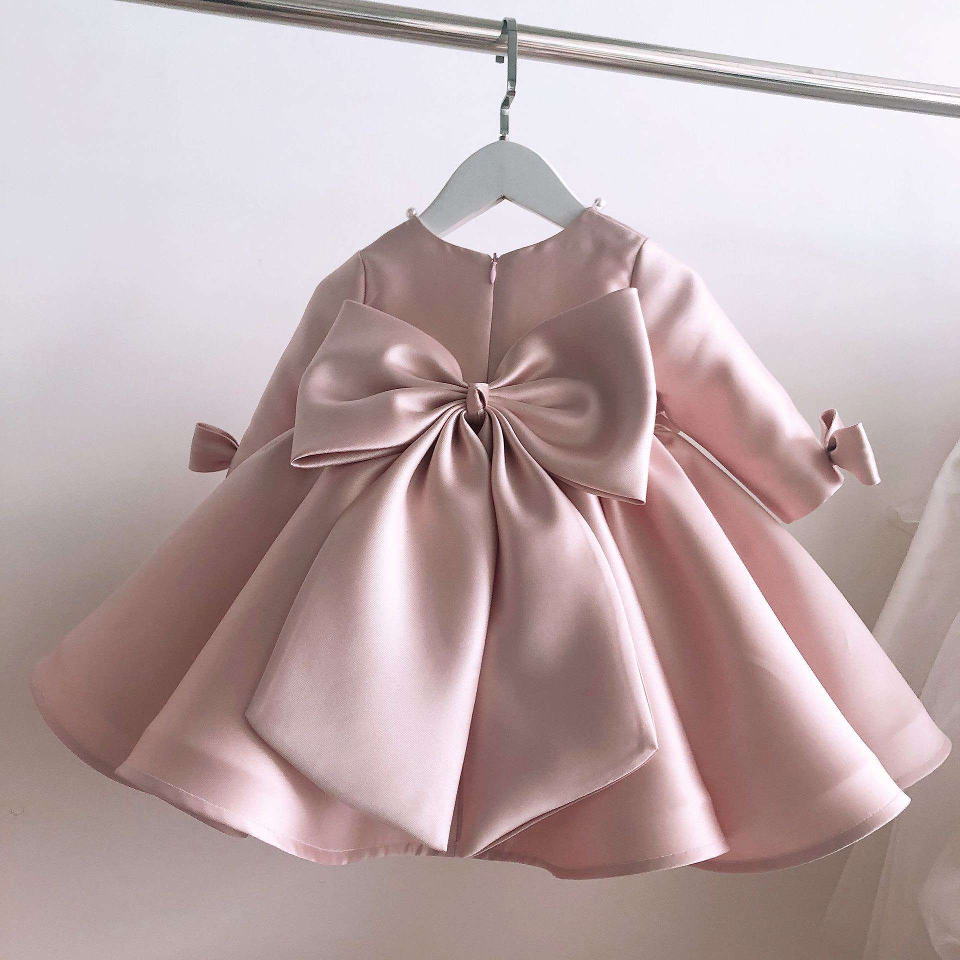 キッズドレス  リボン付きお姫様ふんわりドレス