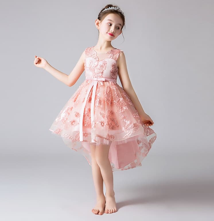 ピアノ発表会ドレス 結婚式 キッズドレス 女の子 ピアノ発表会 お姫様風 花柄刺繍ドレス