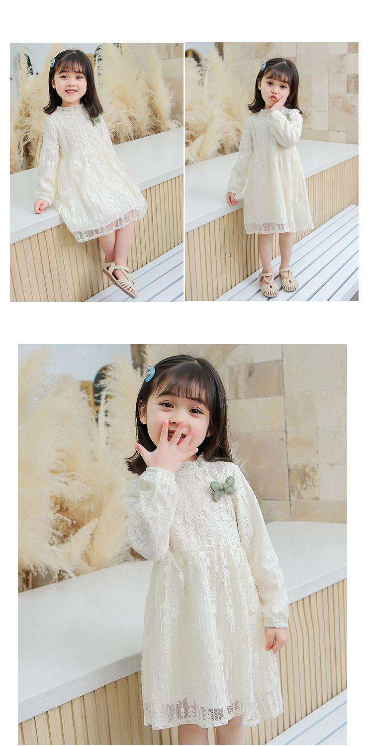 キッズドレス  レース花柄ガールズワンピース