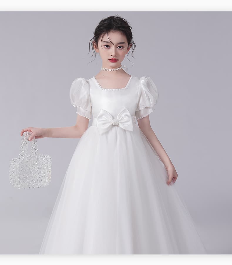 キッズドレス パールリボン チュール お姫様ドレス