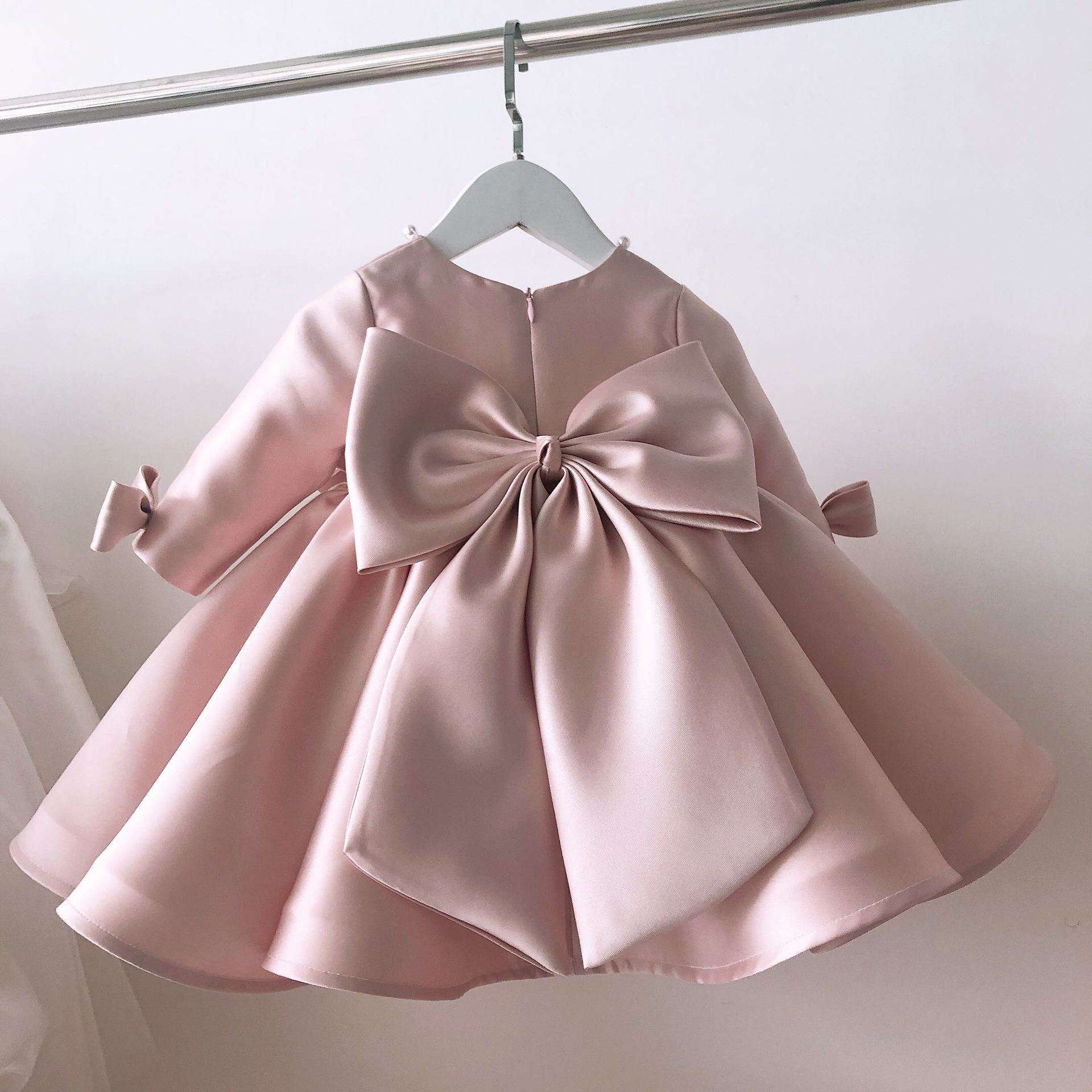 キッズドレス  リボン付きお姫様ふんわりドレス