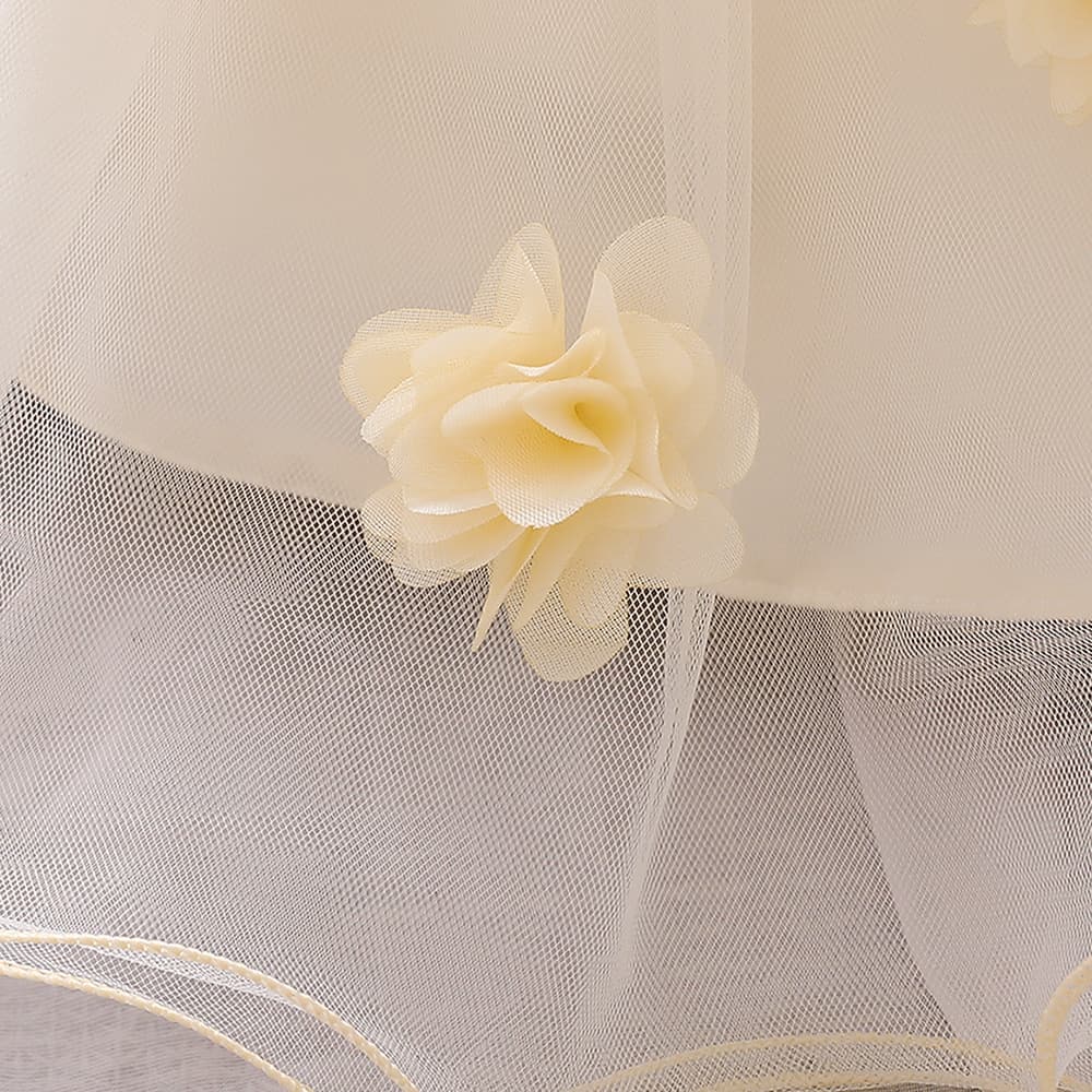 ピアノ発表会ドレス ピアノ発表会用ドレス 花飾り付き 結婚式 誕生日 5色展開
