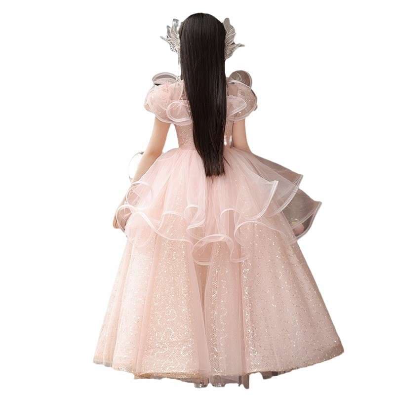 キッズドレス 妖精風ティアードチュールプリンセスドレス