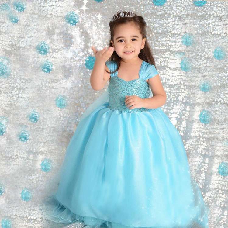 ピアノ発表会 結婚式用 子どもドレス ディズニー エルサ風 魔法の雪プリンセスドレス