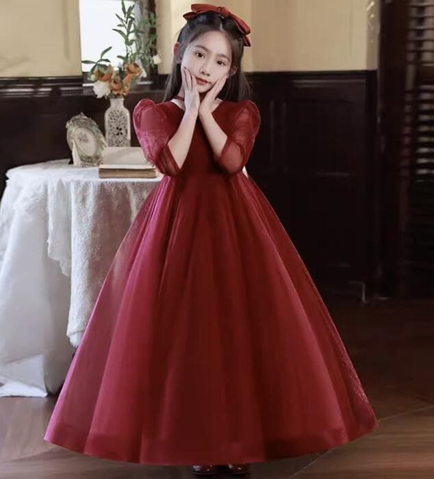 ピアノ発表会 結婚式用 子どもドレス プリンセス風高級イブニングドレス