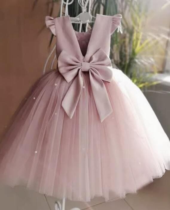 ピアノ発表会 結婚式用 子どもドレス プリンセス風ドレス パールリボン付き