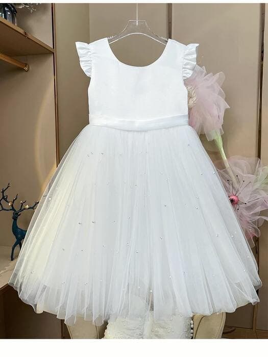 ピアノ発表会 結婚式用 子どもドレス プリンセス風ドレス パールリボン付き