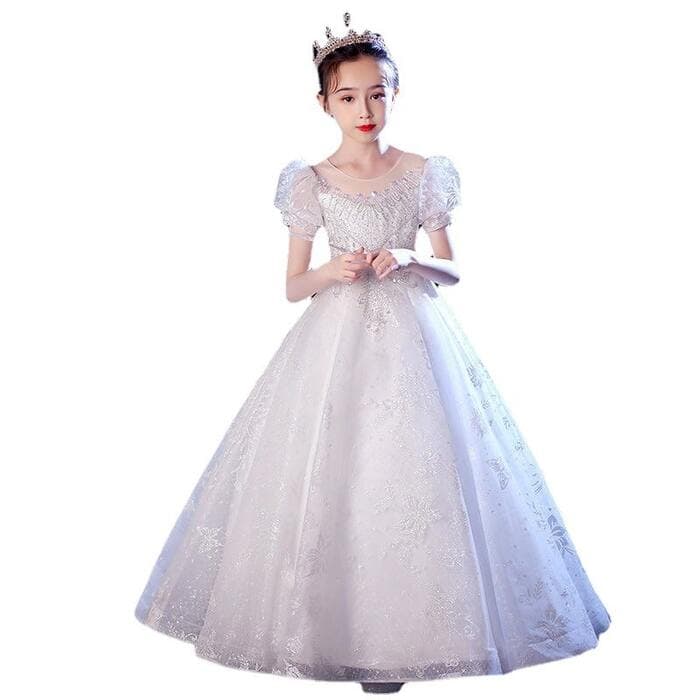 ピアノ発表会 結婚式用 子どもドレス パフスリーブキッズドレス フォーマルスタイル