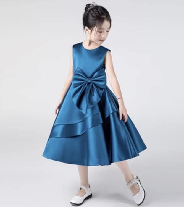 ピアノ発表会 結婚式用 子どもドレス 大きなリボン付き 子どもドレス フォーマルスタイル