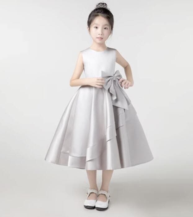 ピアノ発表会 結婚式用 子どもドレス 大きなリボン付き 子どもドレス フォーマルスタイル
