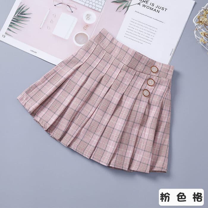 子ども服 制服風パステルチェックプリーツ子ども スカート