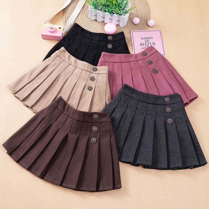子ども服 制服風秋色チェックプリーツスカート 子ども スカート