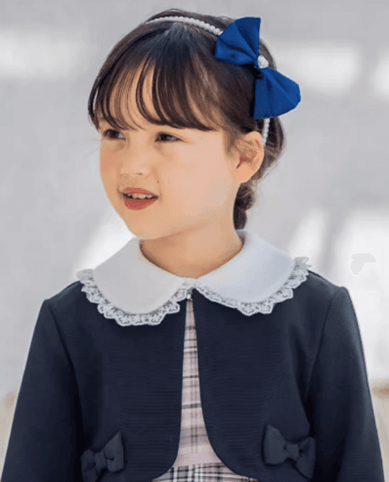 子ども服 サテンリボン・パール付き 子ども アクセサリー カチューシャ