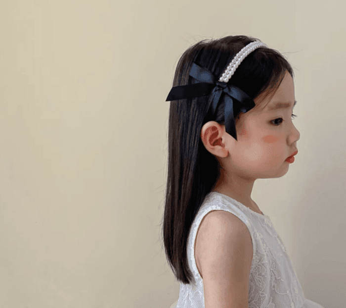 子ども服 サテンリボン・ビジュー付き子ども アクセサリー