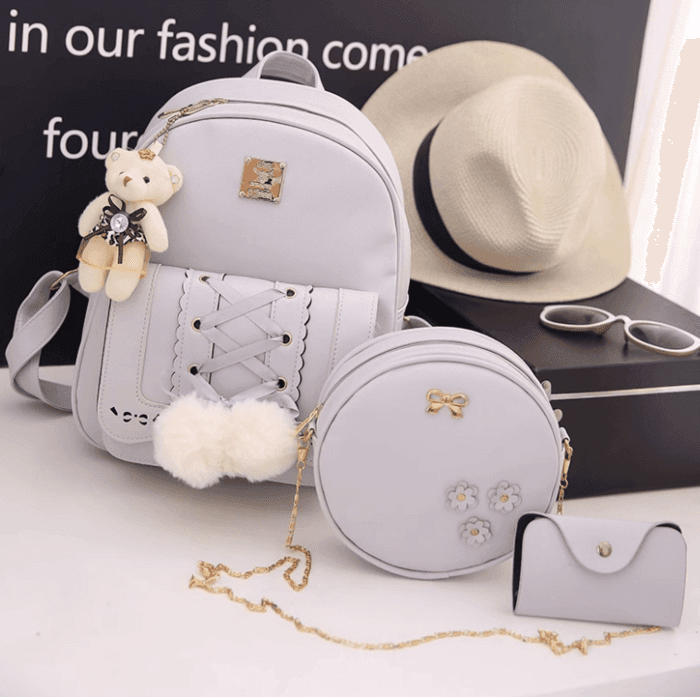 子ども服 ガーリーデザイン 編み上げ子どもリュック