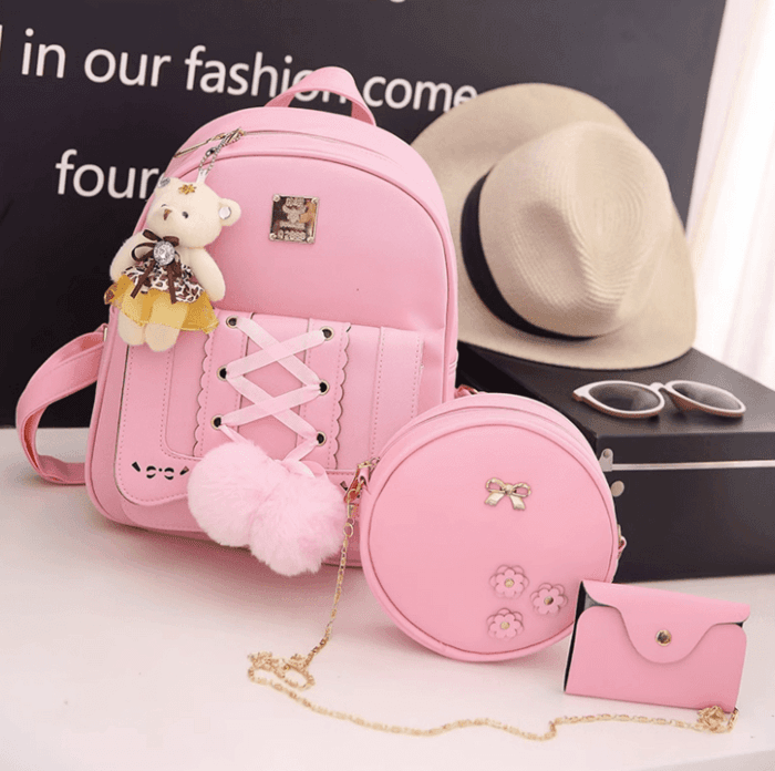 子ども服 ガーリーデザイン 編み上げ子どもリュック