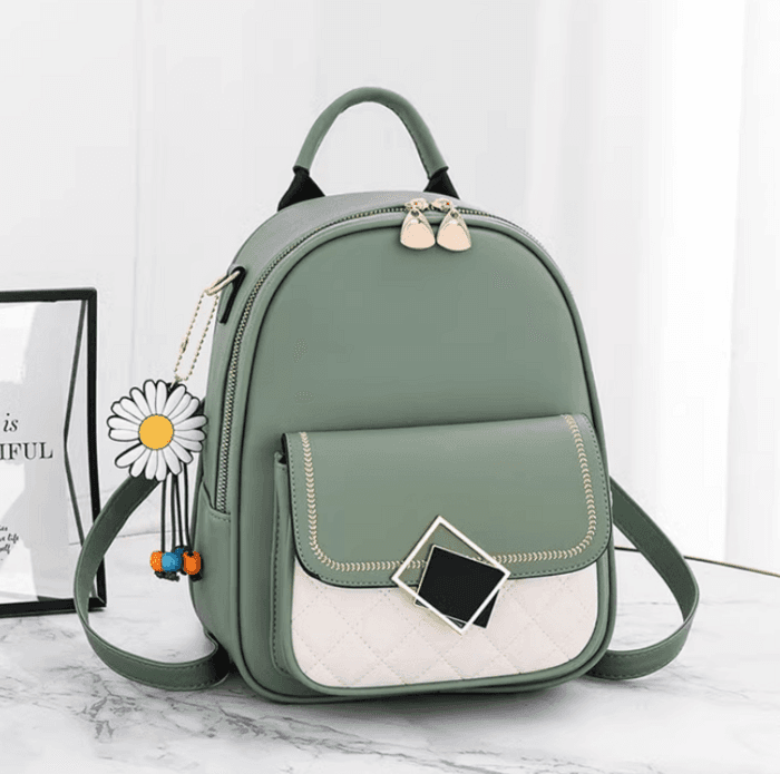 子ども服 バイカラー レザー子どもリュック