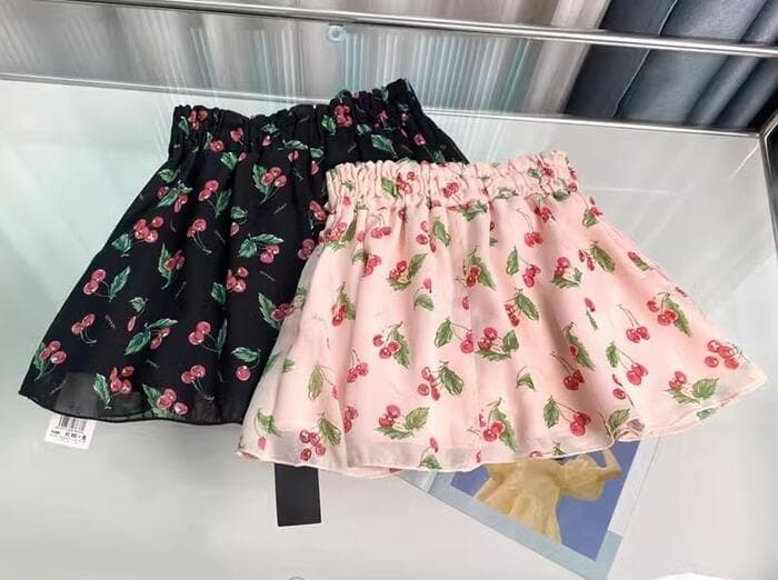 子ども服 子どもチェリーシフォンミニスカート