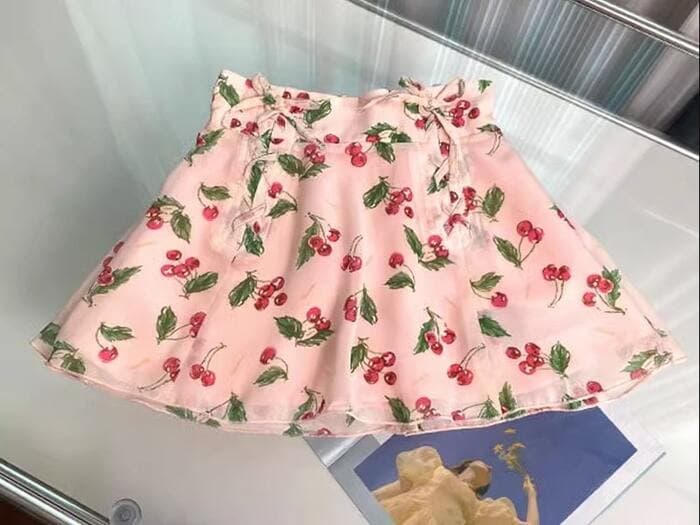 子ども服 子どもチェリーシフォンミニスカート