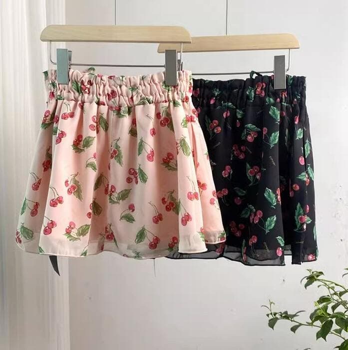 子ども服 子どもチェリーシフォンミニスカート