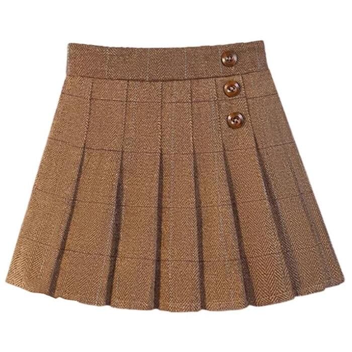子ども服 子どもチェックボタンミニプリーツスカート