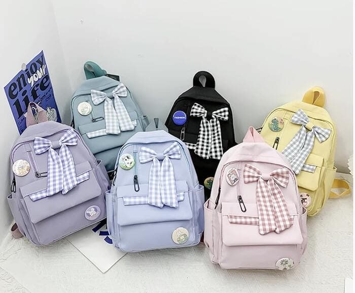 子ども服 子どもブロックチェックリボンリュック