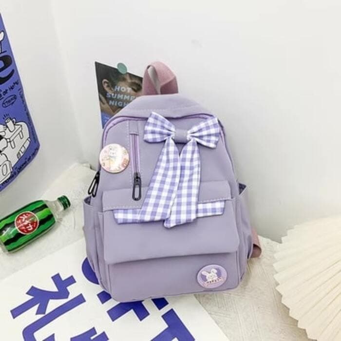 子ども服 子どもブロックチェックリボンリュック