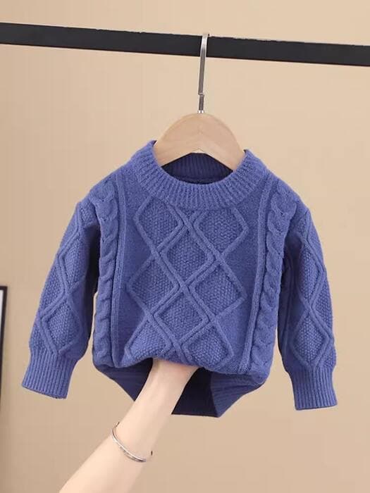 子ども服 子どもニットケーブル編みプルオーバー
