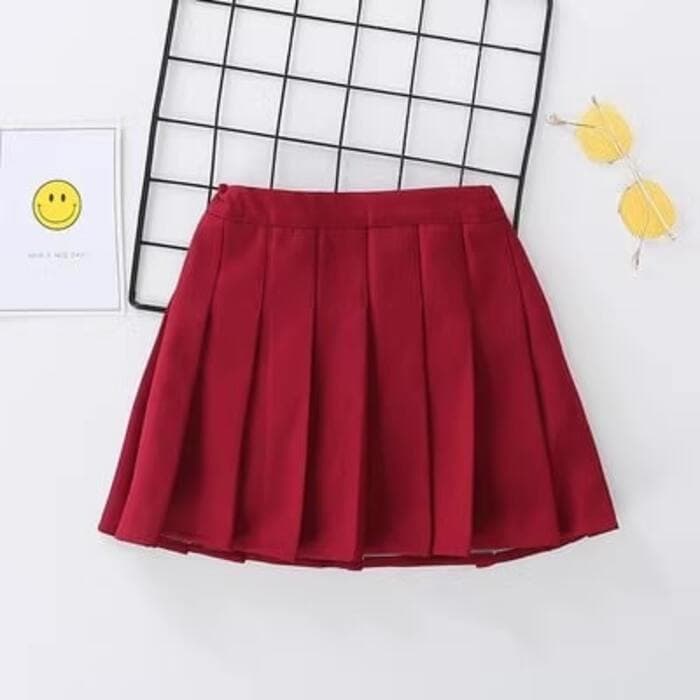 子ども服 子どもチェック無地プリーツミニスカート