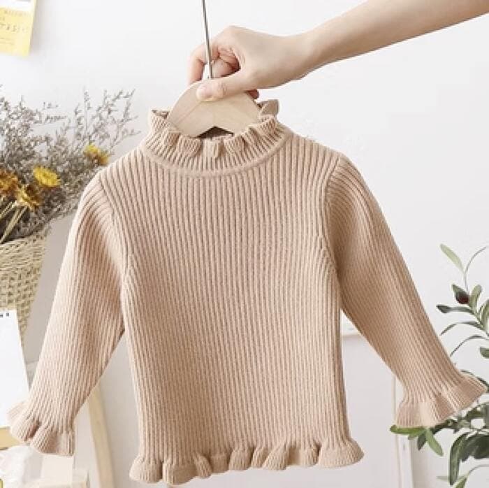 子ども服 子どもニットフリルプルオーバー