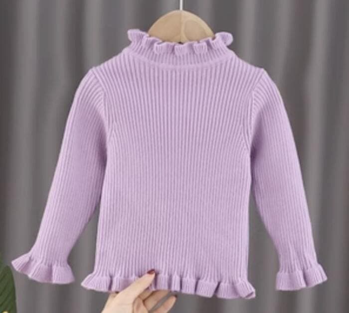 子ども服 子どもニットフリルプルオーバー