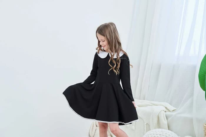 ピアノ発表会 結婚式用 子どもドレス ワンピース ブラックスカート カジュアルスタイル