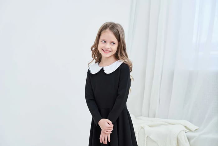 ピアノ発表会 結婚式用 子どもドレス ワンピース ブラックスカート カジュアルスタイル