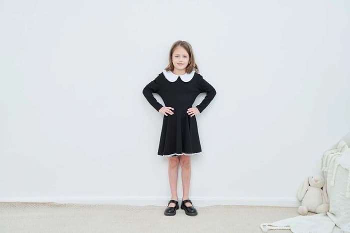 ピアノ発表会 結婚式用 子どもドレス ワンピース ブラックスカート カジュアルスタイル