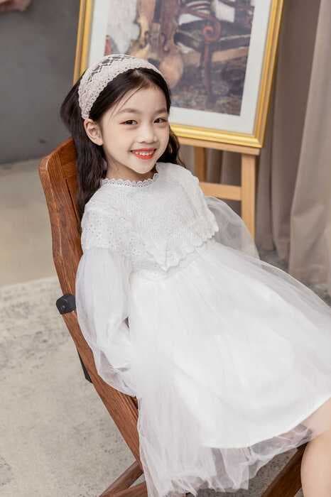 ピアノ発表会 結婚式用 子どもドレス コットンエンブロイダリードレス