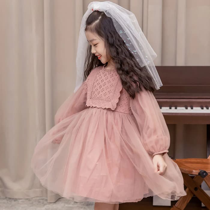 ピアノ発表会 結婚式用 子どもドレス コットンエンブロイダリードレス