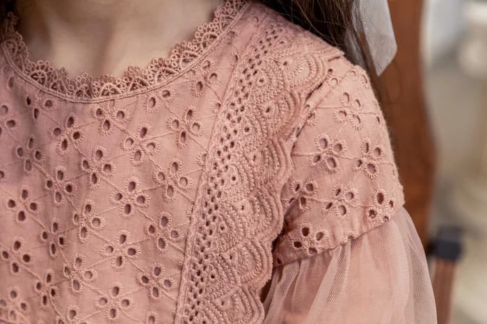 ピアノ発表会 結婚式用 子どもドレス コットンエンブロイダリードレス