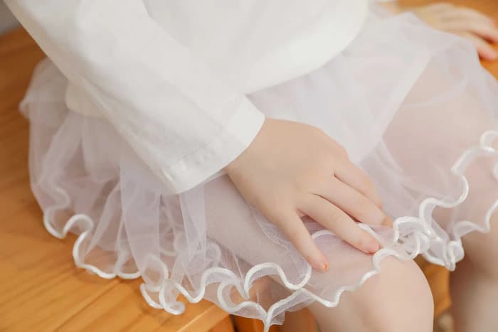 ピアノ発表会 結婚式用 子どもドレス レース丸襟カットソー