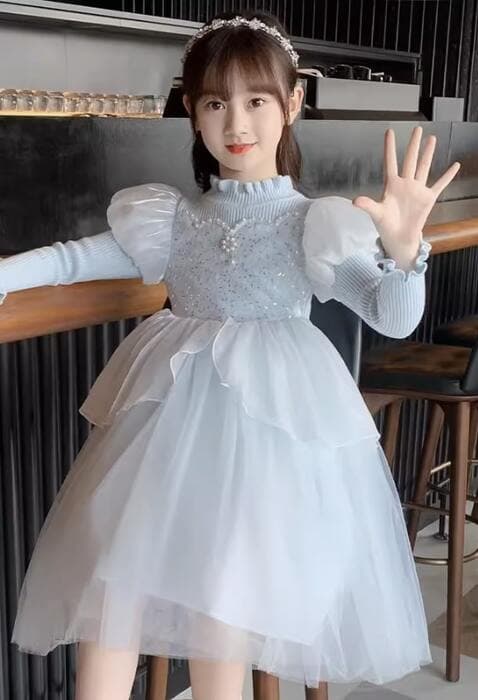 ピアノ発表会 結婚式用 子どもドレス シフォンニットドレス