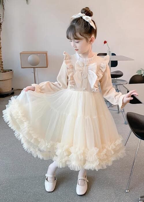 ピアノ発表会 結婚式用 子どもドレス リボンシャツシフォンドレス