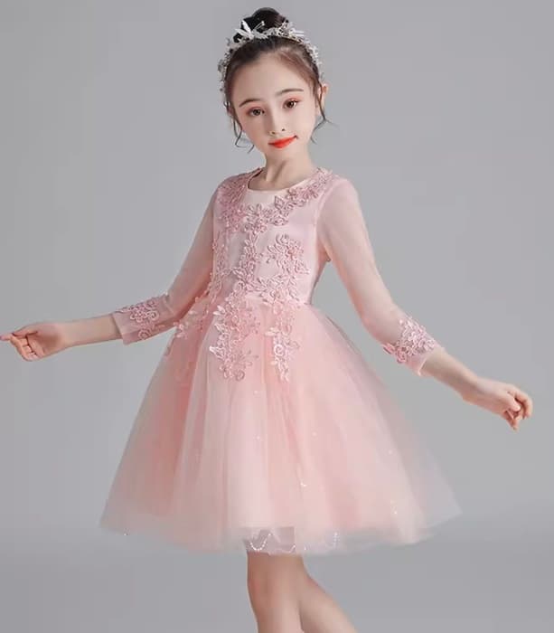 ピアノ発表会 結婚式用 子どもドレス チュールシフォンフラワーミニドレス