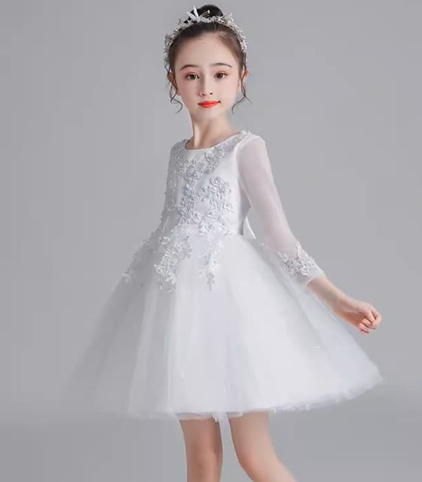 ピアノ発表会 結婚式用 子どもドレス チュールシフォンフラワーミニドレス