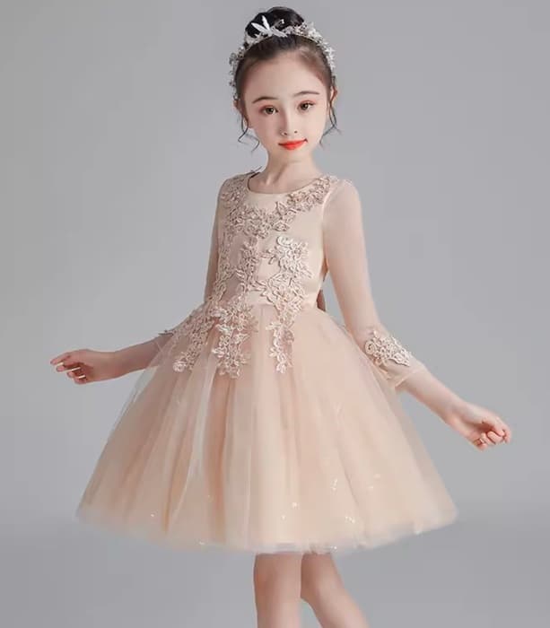 ピアノ発表会 結婚式用 子どもドレス チュールシフォンフラワーミニドレス